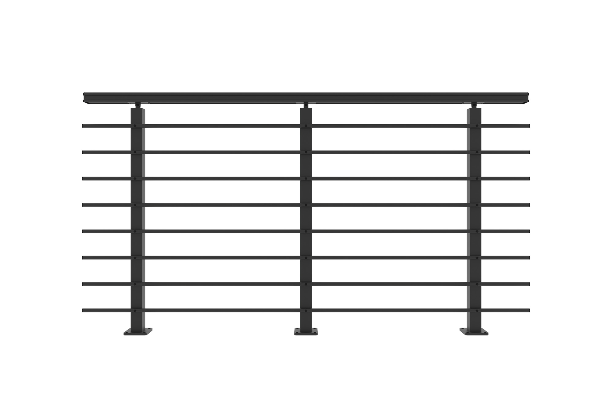 Balustradă din aluminiu gri antracit, 190 cm, pentru montare pe podea cu accesorii - KORAB main_image