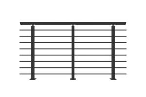 Balustradă din aluminiu gri antracit, 190 cm, pentru montare pe podea cu accesorii - KORAB main image