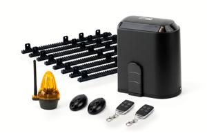 Moteur portail coulissant 600 kg VALDIS – Kit complet avec crémaillère, télécommandes, photocellules et lampe main image