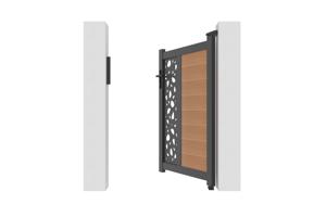 ATHOS SUNNY 1 m x 140 cm-es teakfa kompozit fa kapu alumínium kerettel 7