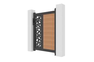 ATHOS SUNNY 1 m x 140 cm-es teakfa kompozit fa kapu alumínium kerettel 3