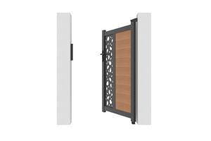 ATHOS SUNNY 1 m x 160 cm-es teakfa kompozit fa kapu alumínium kerettel 7