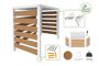 AROSO Abdeckung für Klimaanlage und Wärmepumpe aus Teakholz-Verbundmaterial, weißer Stahlrahmen – Größe S thumbnail 4