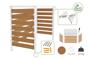 AROSO Abdeckung für Klimaanlage und Wärmepumpe aus Teakholz-Verbundmaterial, weißer Stahlrahmen – Größe M thumbnail 4