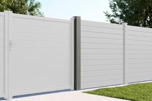 Set mit 2 ELDA-Pfosten 15x15cm Aluminium H.240cm Quarzgrau 10