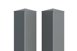 Set mit 2 ELDA-Pfosten 15x15cm Aluminium H.240cm Quarzgrau 2
