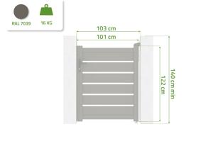 Portiță aluminiu gri cuarț 1m VOGEL H.120cm 2