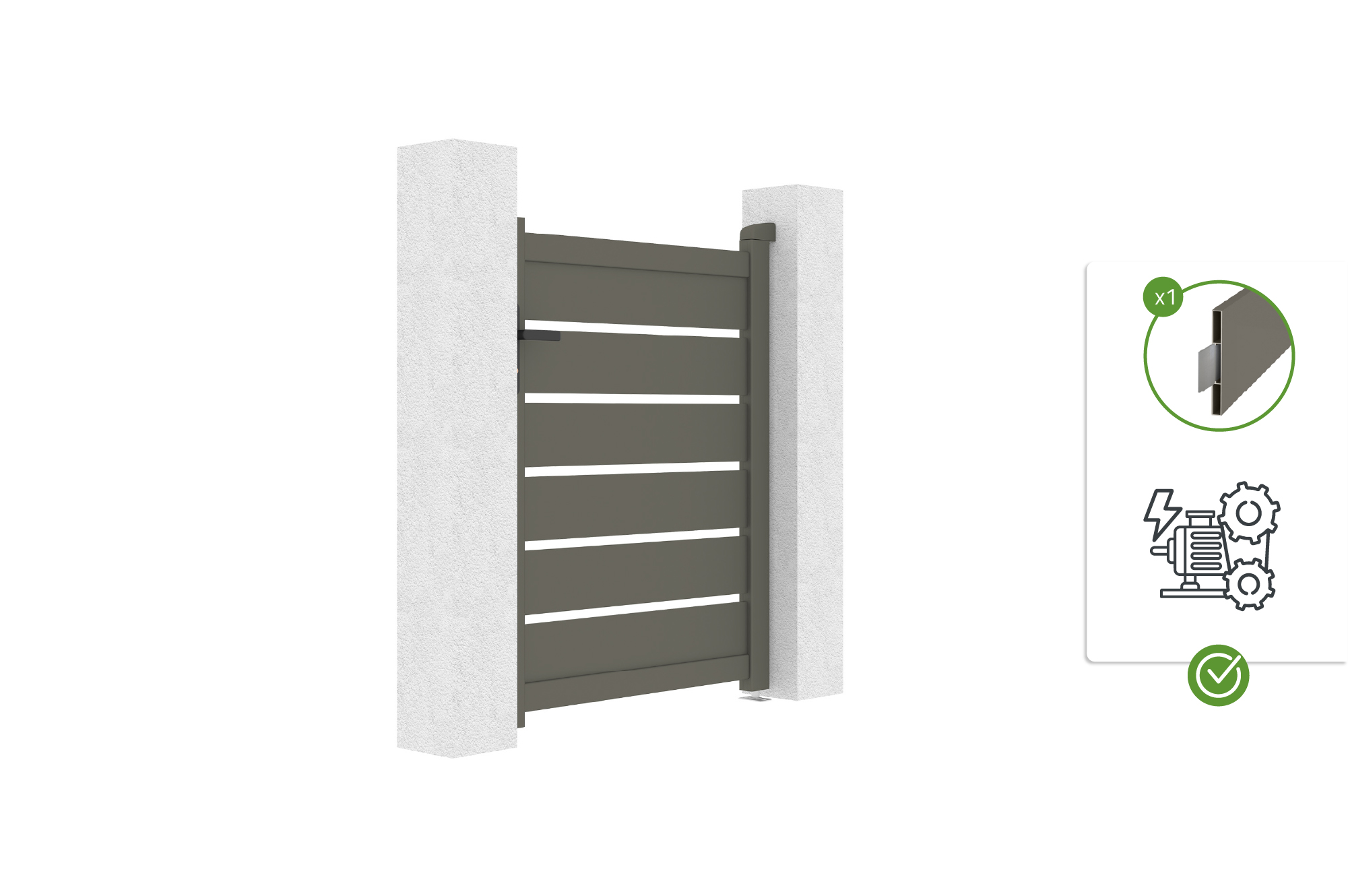 Portiță aluminiu gri cuarț 1m VOGEL H.120cm 6