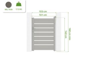 Aluminium poort grijs kwarts 1m VOGEL H.140cm 2
