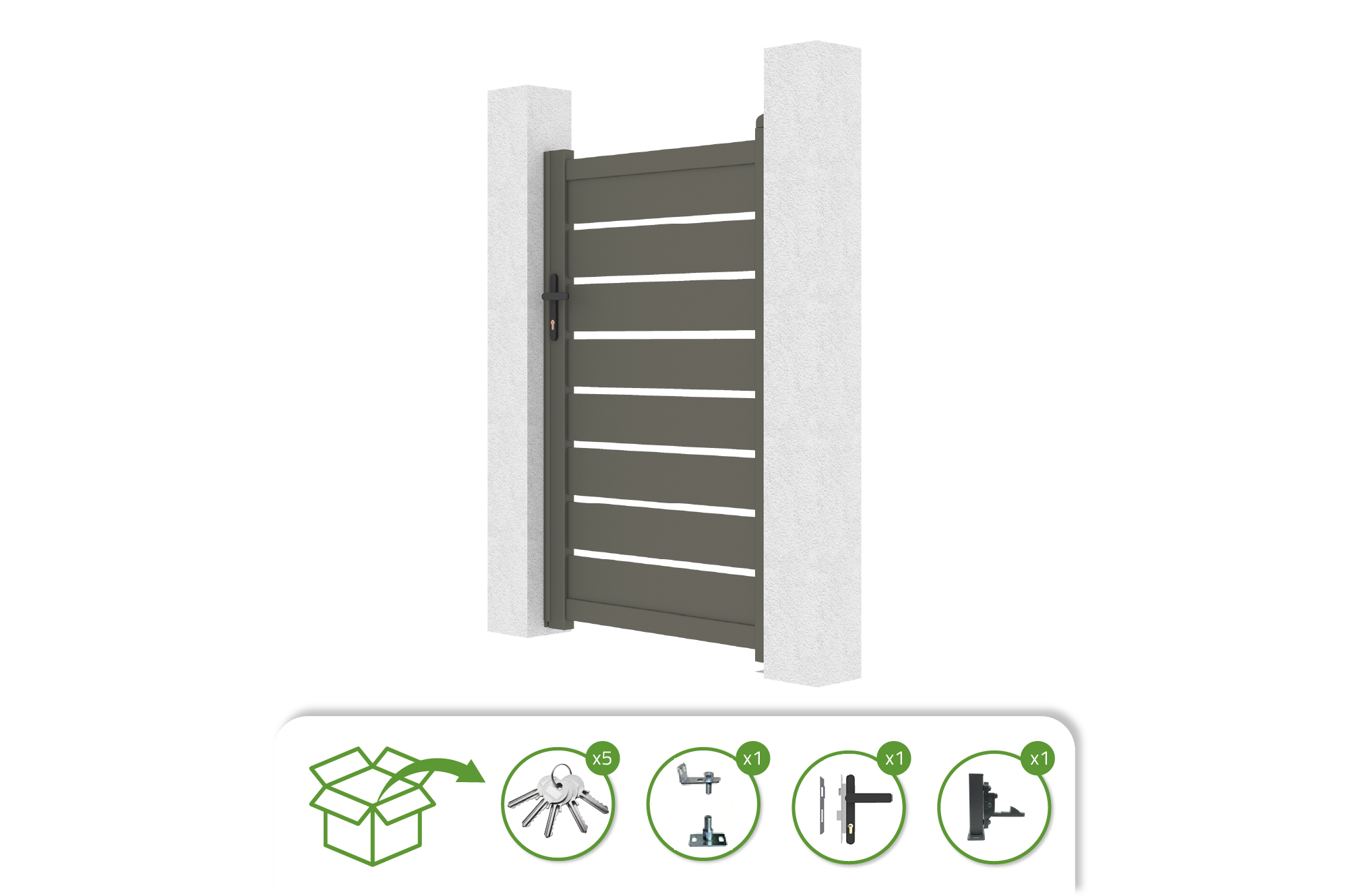 Poartă din aluminiu gri cuarț 1m VOGEL H.160cm 5