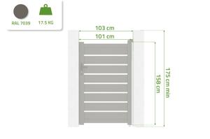 Poartă din aluminiu gri cuarț 1m VOGEL H.160cm 2