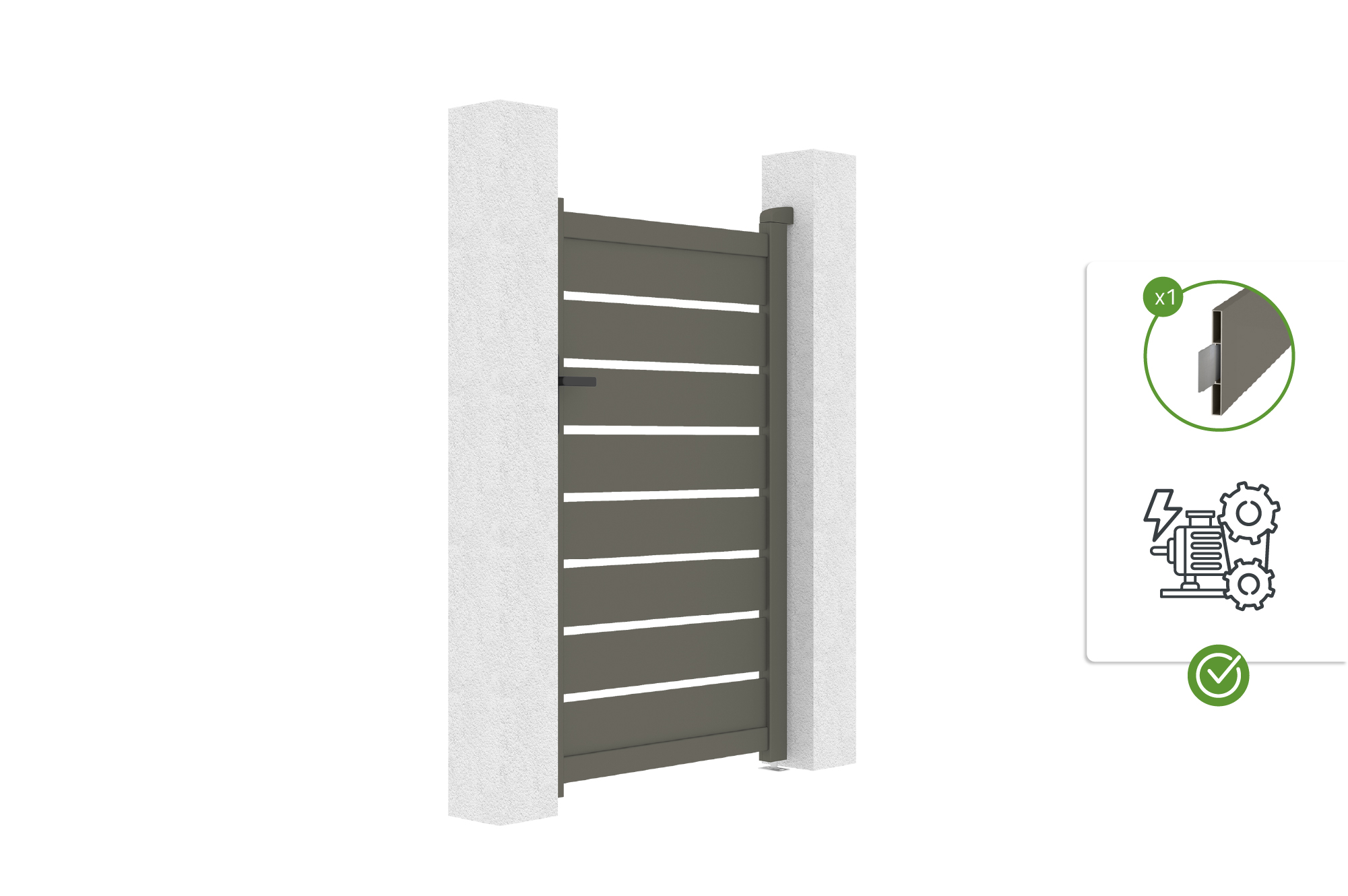 Poartă din aluminiu gri cuarț 1m VOGEL H.160cm 6