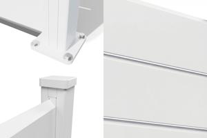 6m VANO V. 90cm bela aluminijasta ograja z žaluzijami na nizkem zidu 5