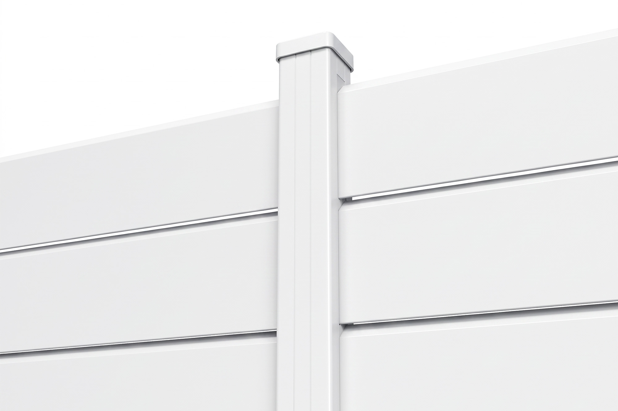 6m VANO V. 90cm bela aluminijasta ograja z žaluzijami na nizkem zidu 6