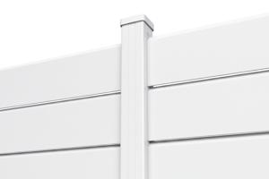 6m VANO V. 90cm bela aluminijasta ograja z žaluzijami na nizkem zidu 6