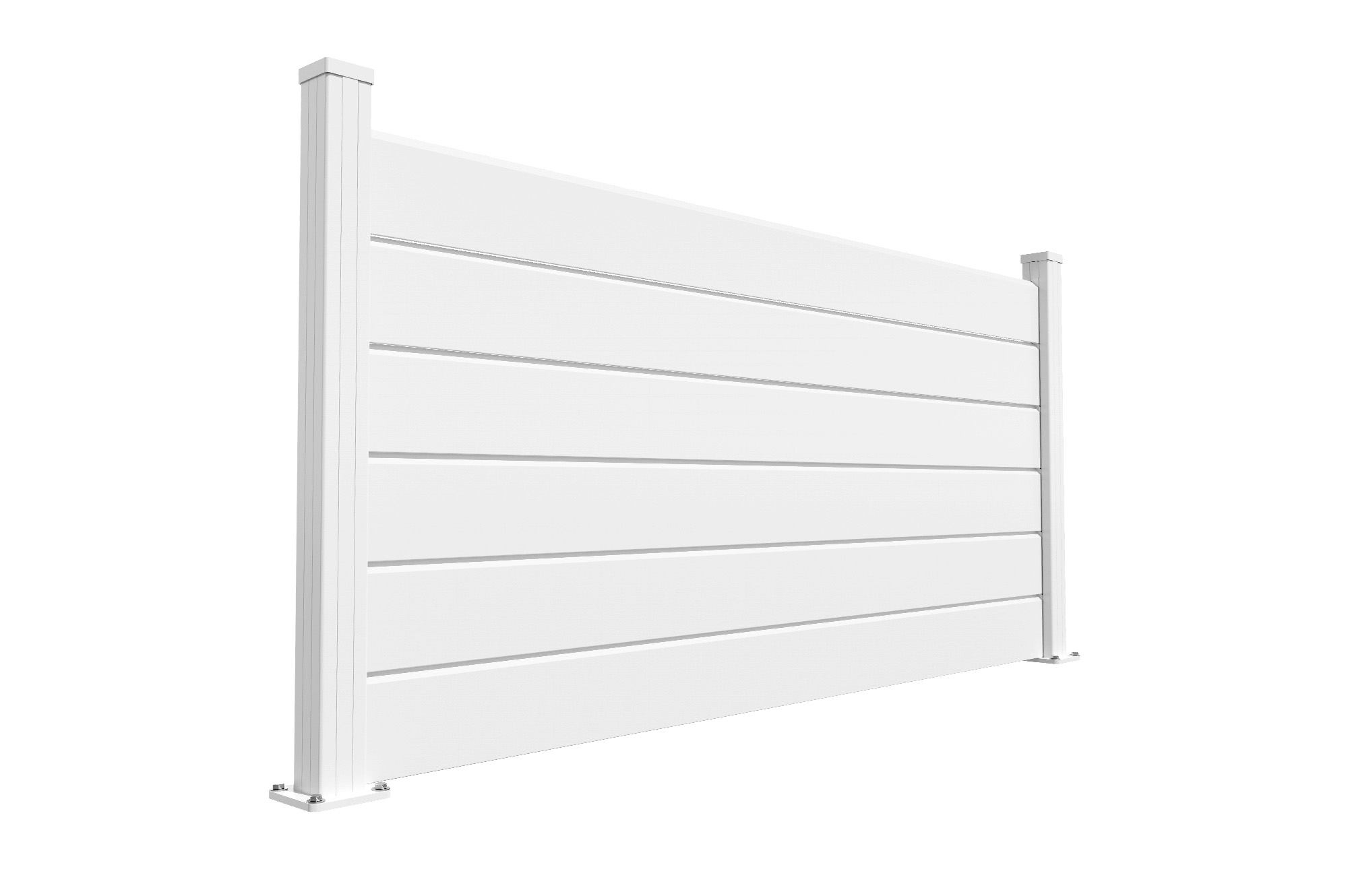 6m VANO V. 90cm bela aluminijasta ograja z žaluzijami na nizkem zidu 2