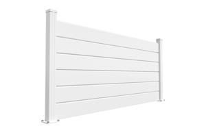 6m VANO V. 90cm bela aluminijasta ograja z žaluzijami na nizkem zidu 2