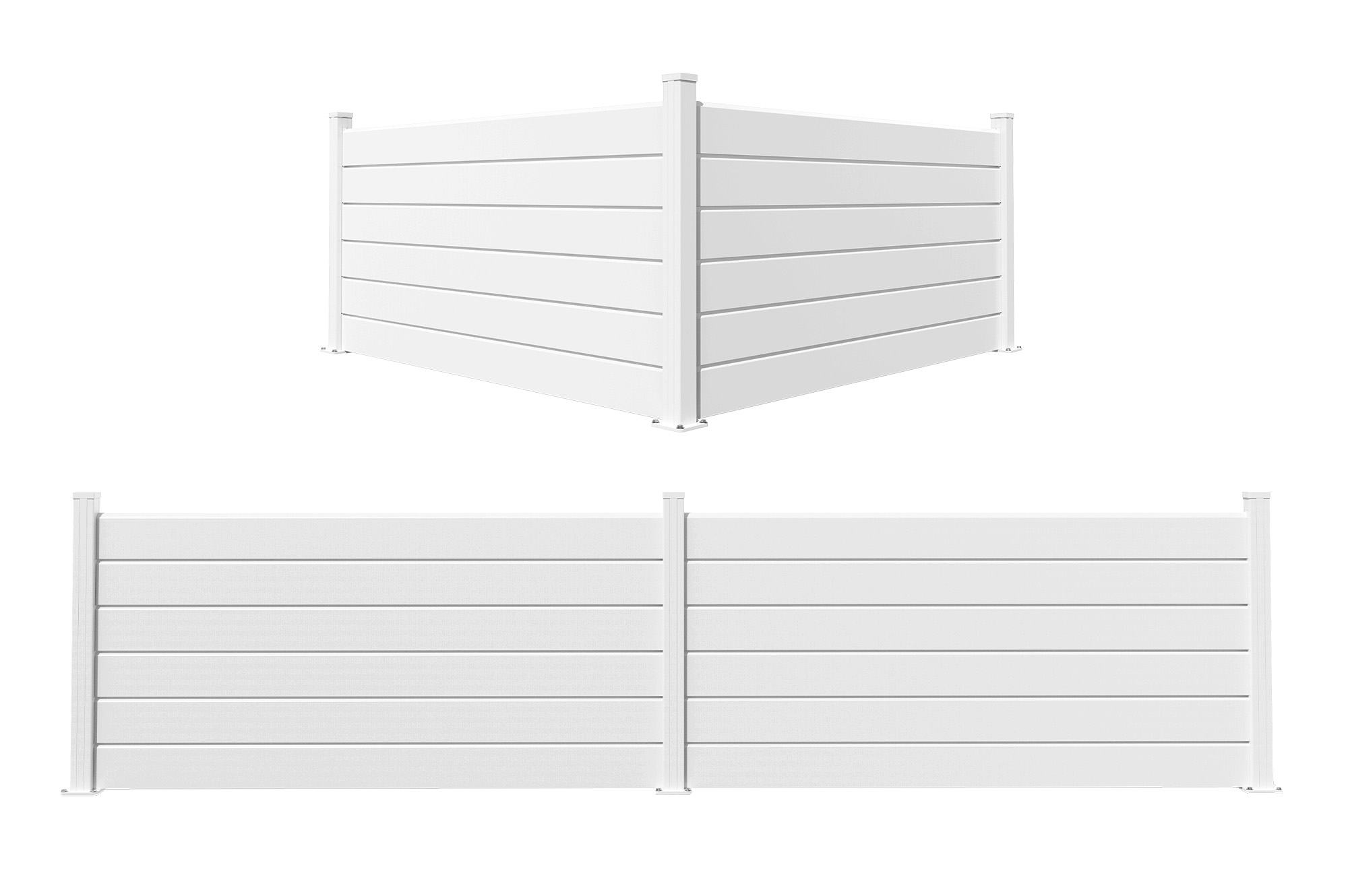 6m VANO V. 90cm bela aluminijasta ograja z žaluzijami na nizkem zidu 7
