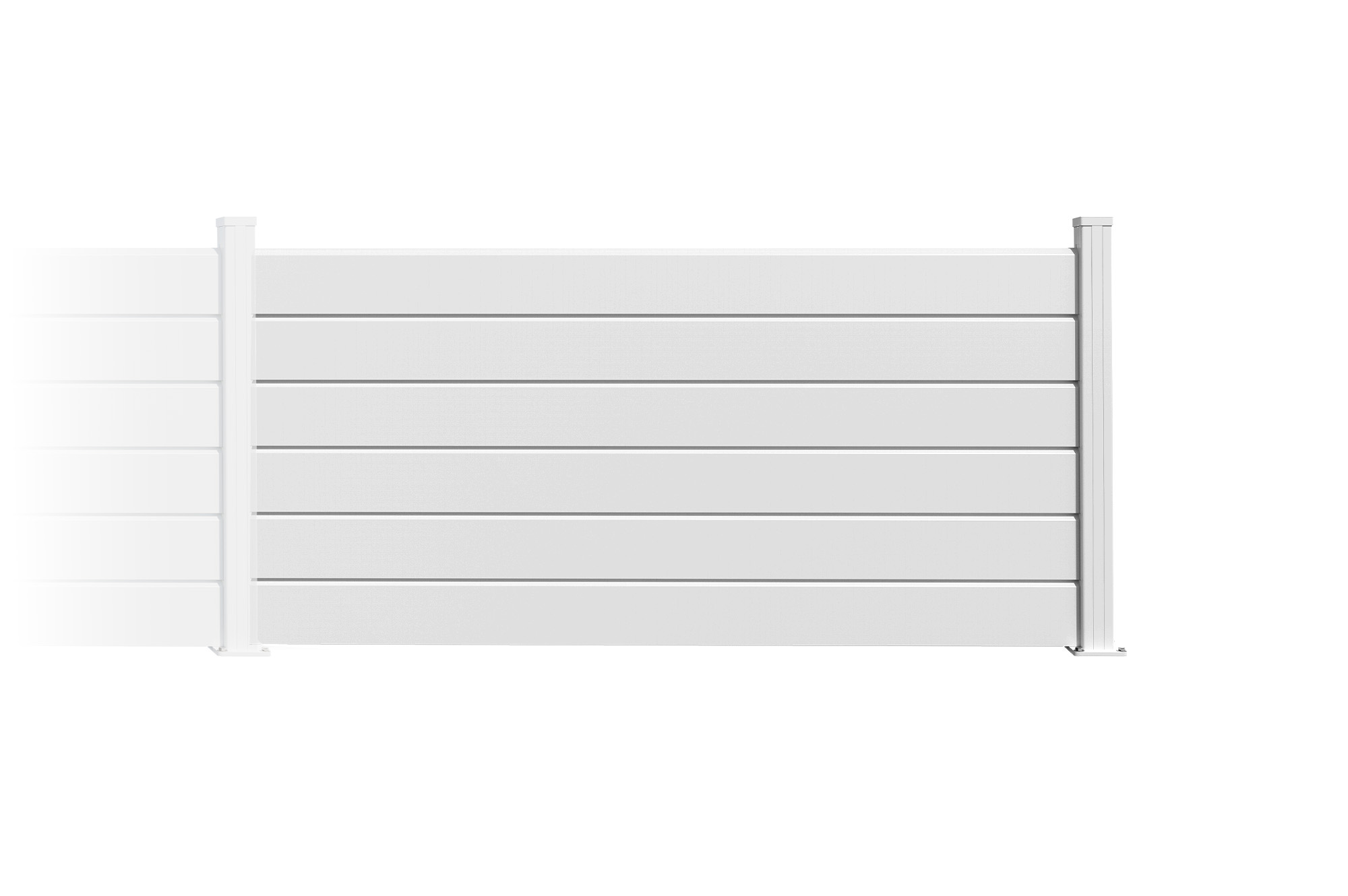 2m VANO V. 90 cm komplet za podaljšanje bele aluminijaste ograje z žaluzijami za nizke stene main_image
